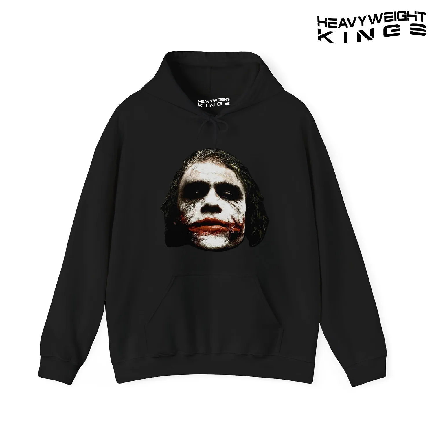 Joker Hoodie with Contempt for the Weak featuring a bold graphic of the Joker's face with his iconic smile.
