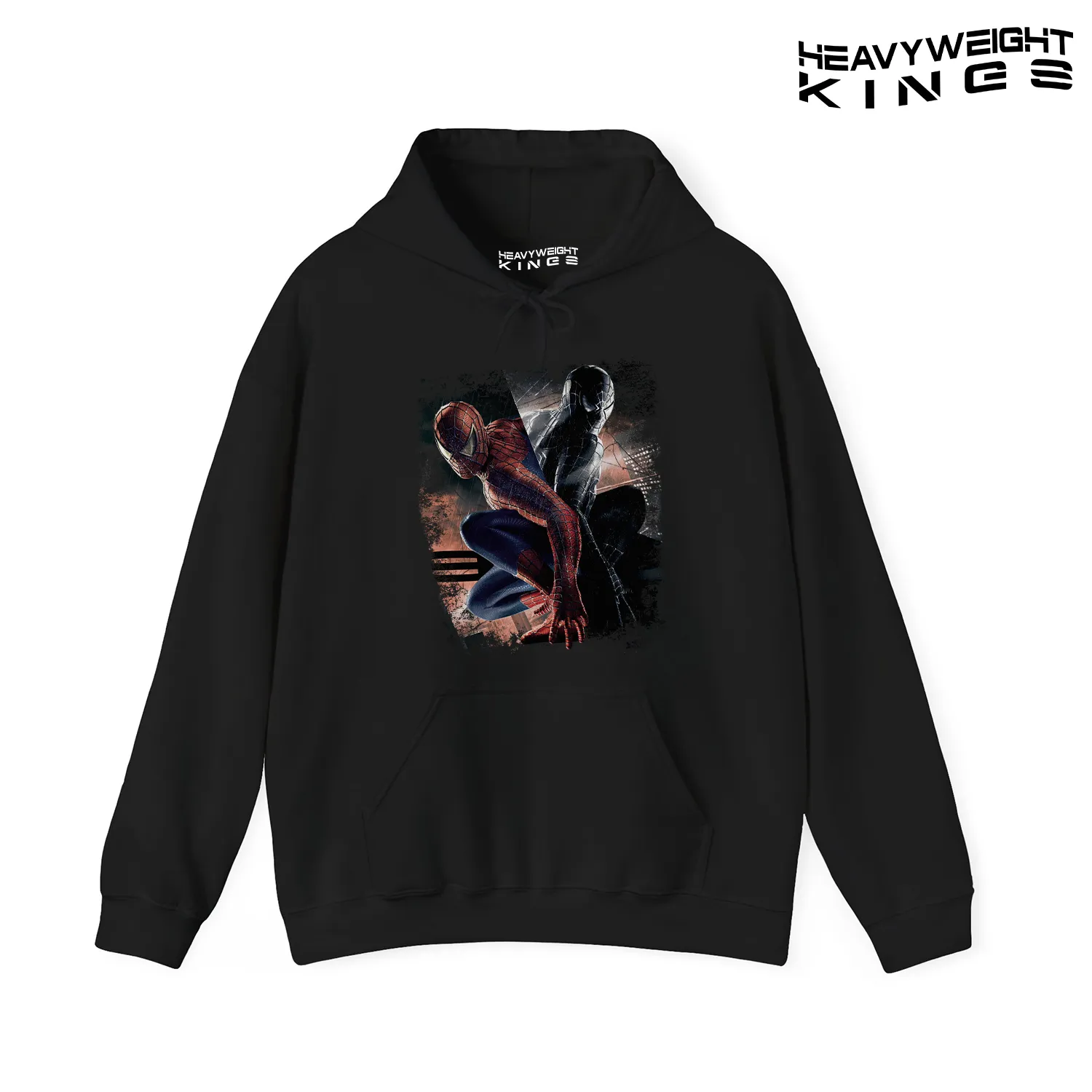 Spiderman 3 Hoodie featuring a bold graphic of Spiderman and Venom from the movie Spiderman 3.